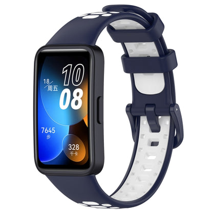 For Huawei Band 8 Two Color Silicone Replacement Watch Band(Midnight Blue White) - Watch Bands by PMC Jewellery | Online Shopping South Africa | PMC Jewellery