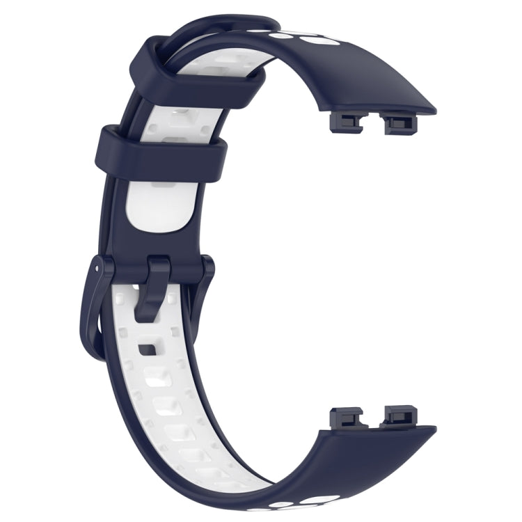 For Huawei Band 8 Two Color Silicone Replacement Watch Band(Midnight Blue White) - Watch Bands by PMC Jewellery | Online Shopping South Africa | PMC Jewellery