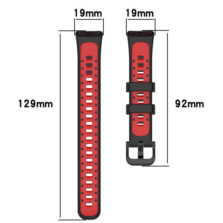 For Huawei Band 8 Two Color Silicone Replacement Watch Band(Black Blue) - Watch Bands by PMC TechLife | Online Shopping South Africa | PMC TechLife