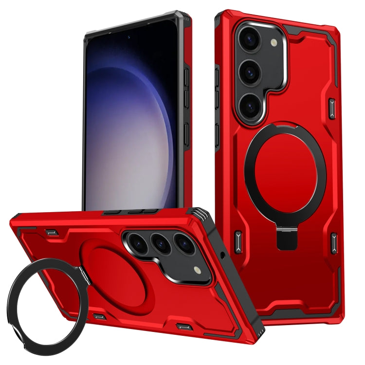 For Samsung Galaxy S23 5G Patronus MagSafe Magnetic Holder Phone Case(Red) - free shipping - PMC TechLife - Order now!