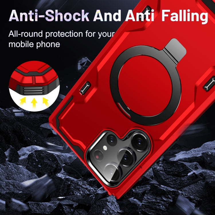For Samsung Galaxy S23 5G Patronus MagSafe Magnetic Holder Phone Case(Red) - free shipping - PMC TechLife - Order now!