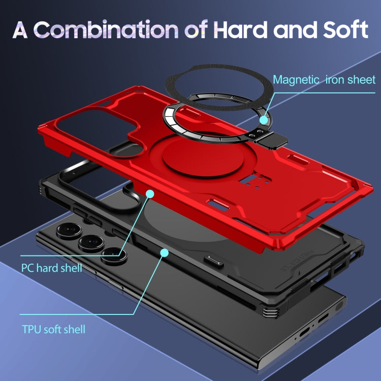 For Samsung Galaxy S23 5G Patronus MagSafe Magnetic Holder Phone Case(Red) - free shipping - PMC TechLife - Order now!