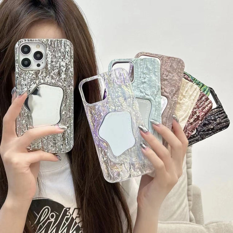 For iPhone 14 Embossed Rock Texture Mirror TPU Phone Case(Space Silver) - iPhone 14 Cases by PMC Jewellery | Online Shopping South Africa | PMC Jewellery