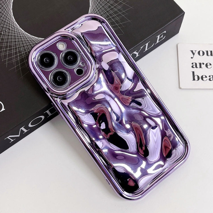 For iPhone 14 Plus Electroplating Meteorite Texture TPU Phone Case(Purple) - iPhone 14 Plus Cases by PMC Jewellery | Online Shopping South Africa | PMC Jewellery