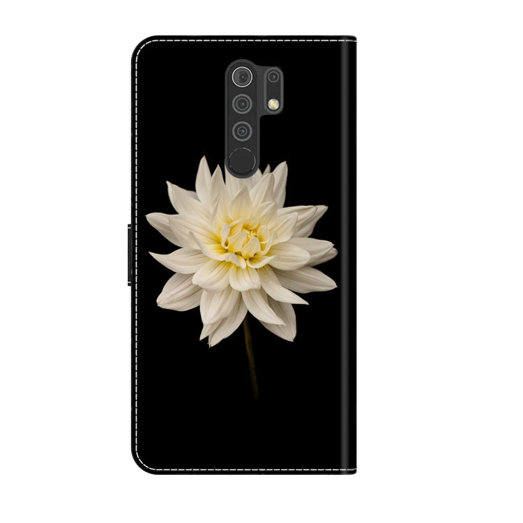 For Xiaomi Redmi 9 Crystal 3D Shockproof Protective Leather Phone Case(White Flower) - Xiaomi Cases by PMC Jewellery | Online Shopping South Africa | PMC Jewellery