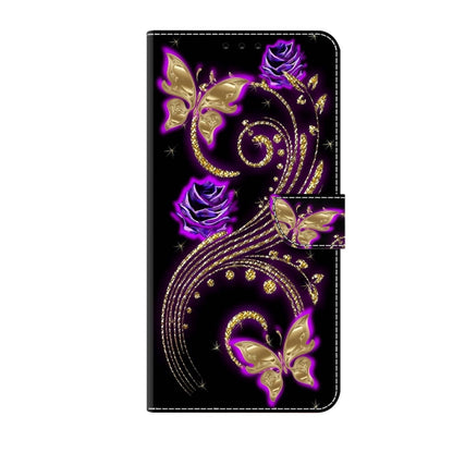 For Xiaomi Redmi 9A Crystal 3D Shockproof Protective Leather Phone Case(Purple Flower Butterfly) - Xiaomi Cases by PMC Jewellery | Online Shopping South Africa | PMC Jewellery