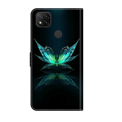 For Xiaomi Redmi 9C Crystal 3D Shockproof Protective Leather Phone Case(Reflection Dutterfly) - Xiaomi Cases by PMC Jewellery | Online Shopping South Africa | PMC Jewellery