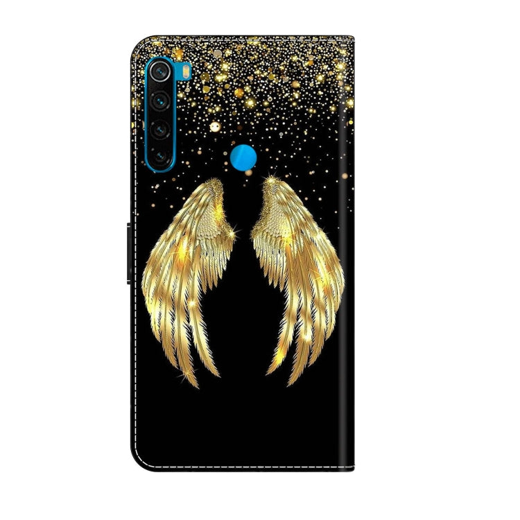 For Xiaomi Redmi Note 8 Crystal 3D Shockproof Protective Leather Phone Case(Golden Wings) - Xiaomi Cases by PMC Jewellery | Online Shopping South Africa | PMC Jewellery