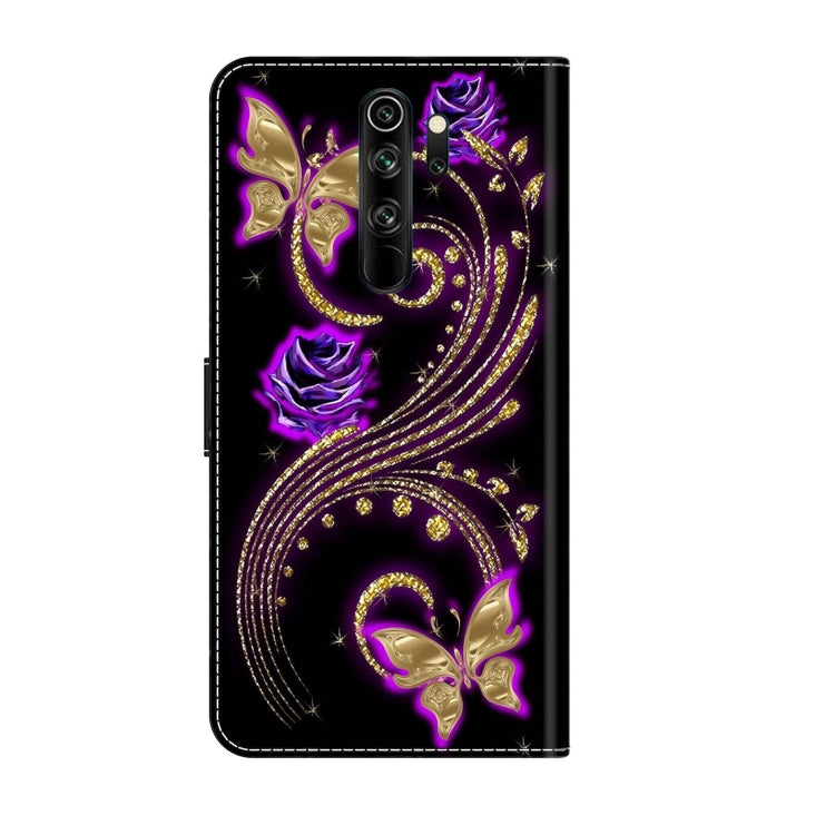 For Xiaomi Redmi Note 8 Pro Crystal 3D Shockproof Protective Leather Phone Case(Purple Flower Butterfly) - Xiaomi Cases by PMC Jewellery | Online Shopping South Africa | PMC Jewellery