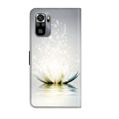 For Xiaomi Redmi Note 10 4G Crystal 3D Shockproof Protective Leather Phone Case(Light Lotus) - Xiaomi Cases by PMC Jewellery | Online Shopping South Africa | PMC Jewellery