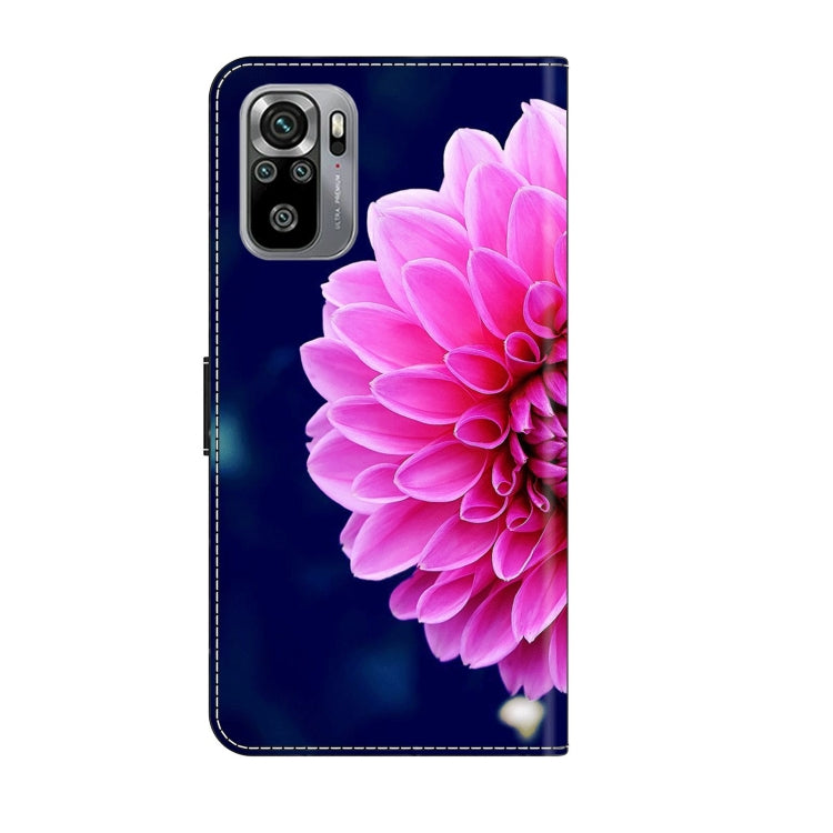 For Xiaomi Redmi Note 10 4G Crystal 3D Shockproof Protective Leather Phone Case(Pink Petals) - Xiaomi Cases by PMC Jewellery | Online Shopping South Africa | PMC Jewellery