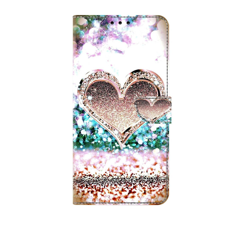 For Xiaomi Redmi Note 10 4G Crystal 3D Shockproof Protective Leather Phone Case(Pink Diamond Heart) - Xiaomi Cases by PMC Jewellery | Online Shopping South Africa | PMC Jewellery