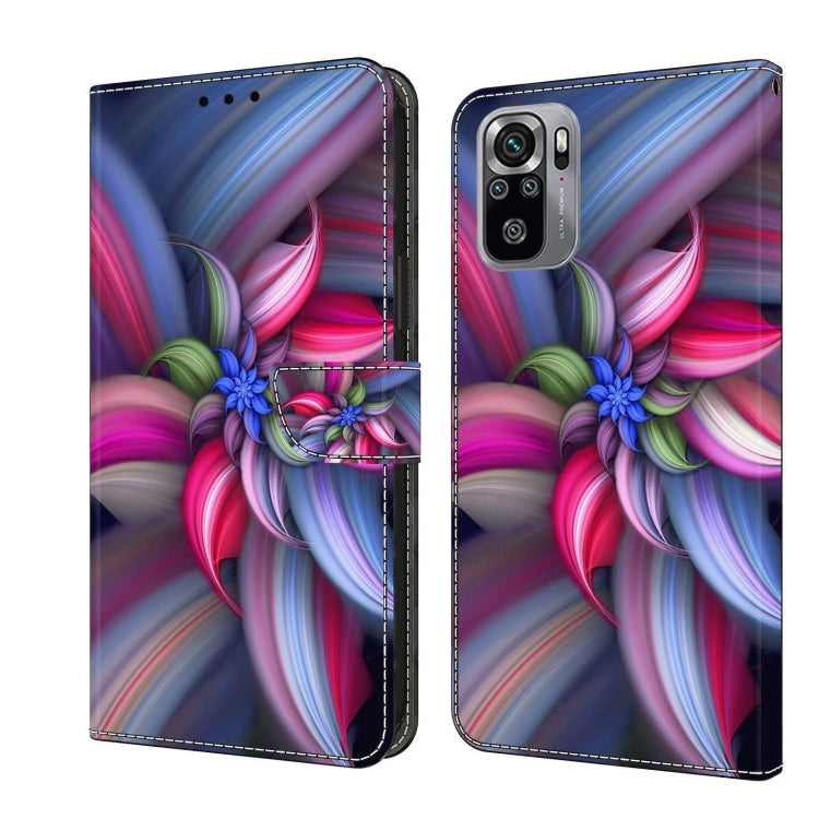 For Xiaomi Redmi Note 10 4G Crystal 3D Shockproof Protective Leather Phone Case(Colorful Flower) - Xiaomi Cases by PMC Jewellery | Online Shopping South Africa | PMC Jewellery