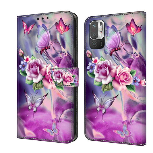 For Xiaomi Redmi Note 10 5G Crystal 3D Shockproof Protective Leather Phone Case(Butterfly) - Xiaomi Cases by PMC Jewellery | Online Shopping South Africa | PMC Jewellery