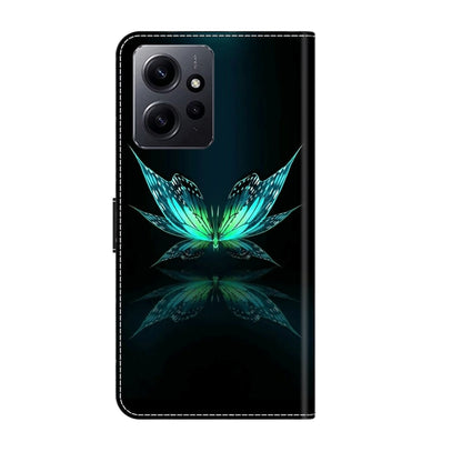 For Xiaomi Redmi Note 12 4G Crystal 3D Shockproof Protective Leather Phone Case(Reflection Dutterfly) - Xiaomi Cases by PMC Jewellery | Online Shopping South Africa | PMC Jewellery