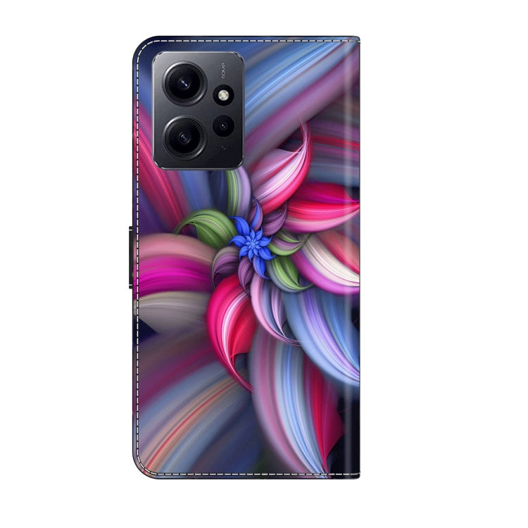 For Xiaomi Redmi Note 12 4G Crystal 3D Shockproof Protective Leather Phone Case(Colorful Flower) - Xiaomi Cases by PMC Jewellery | Online Shopping South Africa | PMC Jewellery