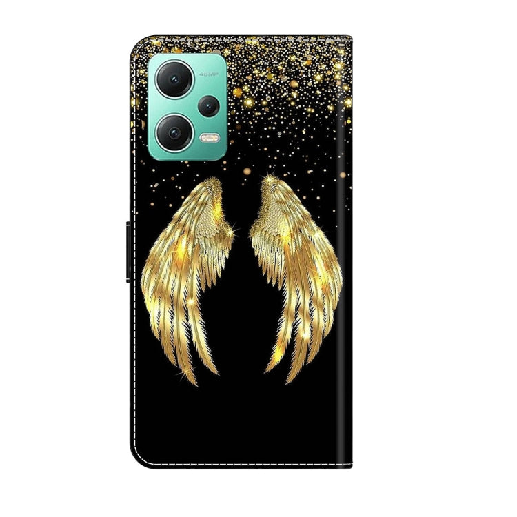 For Xiaomi Redmi Note 12 5G Global / Poco X5 Crystal 3D Shockproof Protective Leather Phone Case(Golden Wings) - Xiaomi Cases by PMC Jewellery | Online Shopping South Africa | PMC Jewellery