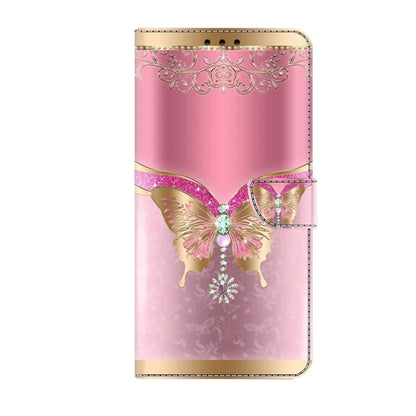 For Xiaomi Redmi Note 9 Pro Crystal 3D Shockproof Protective Leather Phone Case(Pink Bottom Butterfly) - Xiaomi Cases by PMC Jewellery | Online Shopping South Africa | PMC Jewellery