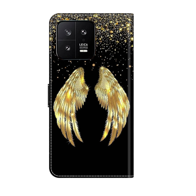 For Xiaomi 13 Crystal 3D Shockproof Protective Leather Phone Case(Golden Wings) - 13 Cases by PMC Jewellery | Online Shopping South Africa | PMC Jewellery