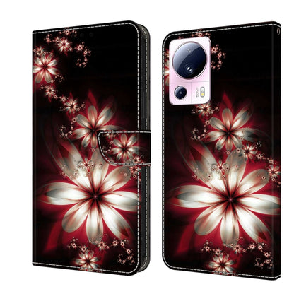 For Xiaomi 13 Lite Crystal 3D Shockproof Protective Leather Phone Case(Fantastic Flower) - 13 Lite Cases by PMC Jewellery | Online Shopping South Africa | PMC Jewellery