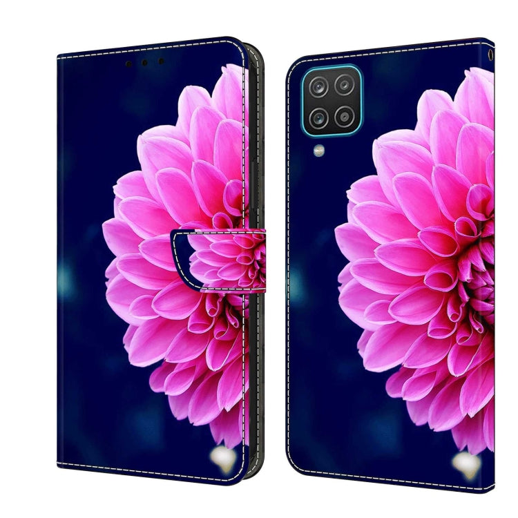For Samsung Galaxy A12 4G / 5G Crystal 3D Shockproof Protective Leather Phone Case(Pink Petals) - free shipping - PMC TechLife - Order now!