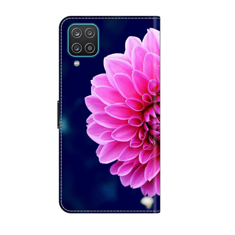 For Samsung Galaxy A12 4G / 5G Crystal 3D Shockproof Protective Leather Phone Case(Pink Petals) - free shipping - PMC TechLife - Order now!