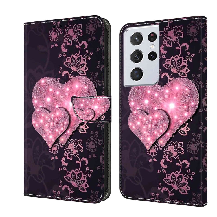 For Samsung Galaxy S21 Ultra Crystal 3D Shockproof Protective Leather Phone Case(Lace Love) - free shipping - PMC TechLife - Order now!