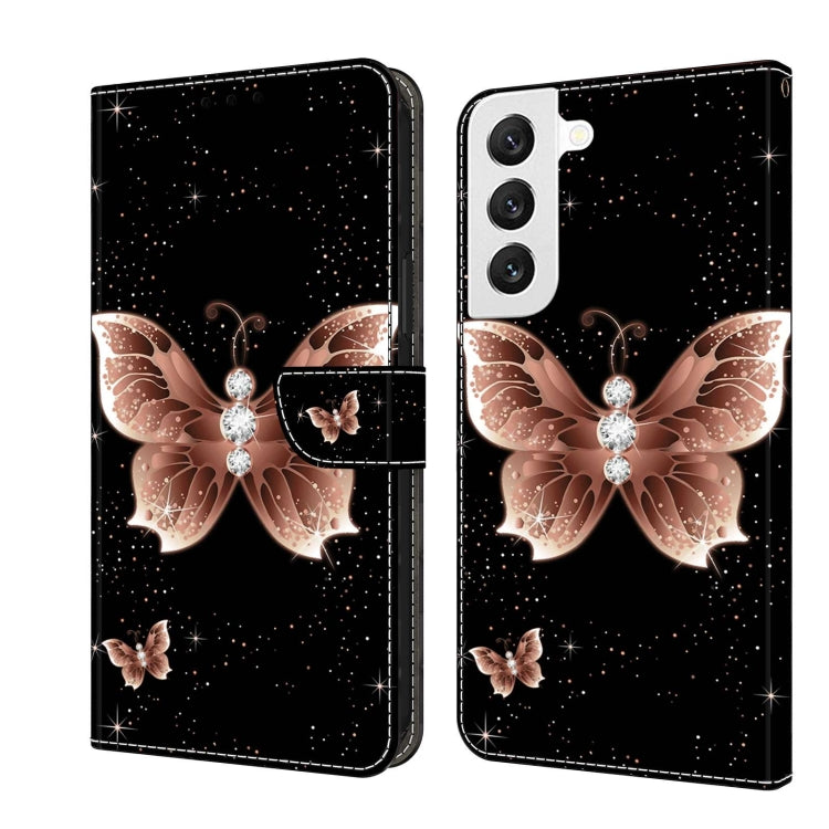 For Samsung Galaxy S22 Crystal 3D Shockproof Protective Leather Phone Case(Pink Diamond Butterfly) - free shipping - PMC TechLife - Order now!