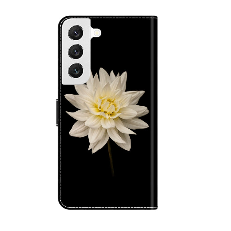 For Samsung Galaxy S22 Crystal 3D Shockproof Protective Leather Phone Case(White Flower) - free shipping - PMC TechLife - Order now!