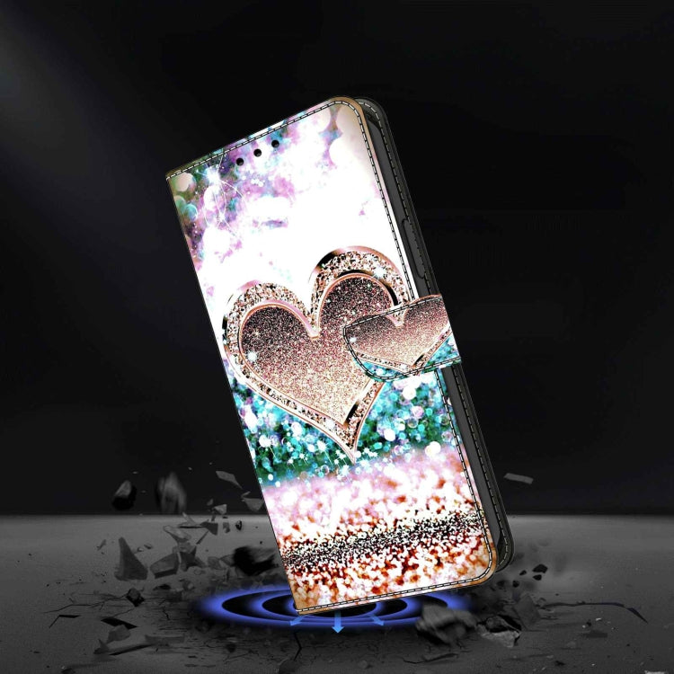 For Samsung Galaxy S22+ Crystal 3D Shockproof Protective Leather Phone Case(Pink Diamond Heart) - free shipping - PMC TechLife - Order now!