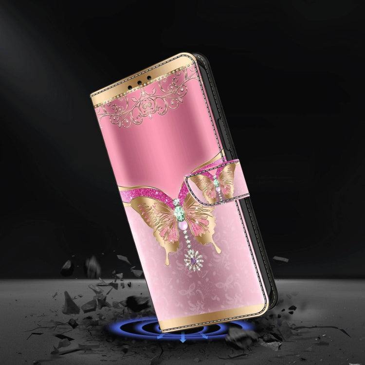 For Samsung Galaxy S22 Ultra Crystal 3D Shockproof Protective Leather Phone Case(Pink Bottom Butterfly) - free shipping - PMC TechLife - Order now!