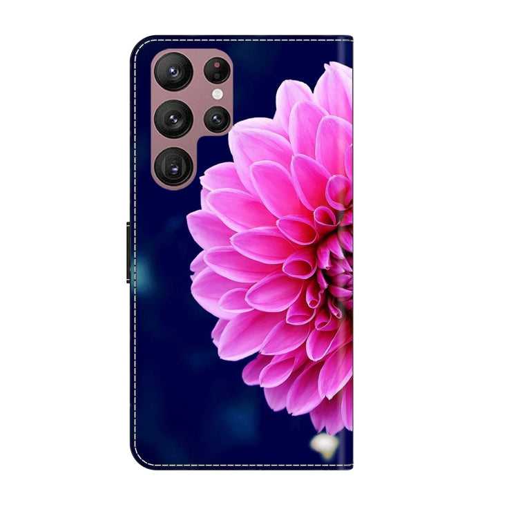 For Samsung Galaxy S22 Ultra Crystal 3D Shockproof Protective Leather Phone Case(Pink Petals) - free shipping - PMC TechLife - Order now!