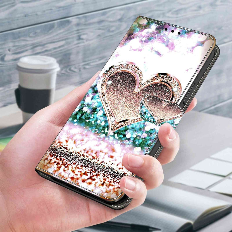 For Samsung Galaxy S22 Ultra Crystal 3D Shockproof Protective Leather Phone Case(Pink Diamond Heart) - free shipping - PMC TechLife - Order now!