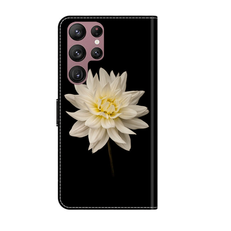 For Samsung Galaxy S22 Ultra Crystal 3D Shockproof Protective Leather Phone Case(White Flower) - free shipping - PMC TechLife - Order now!
