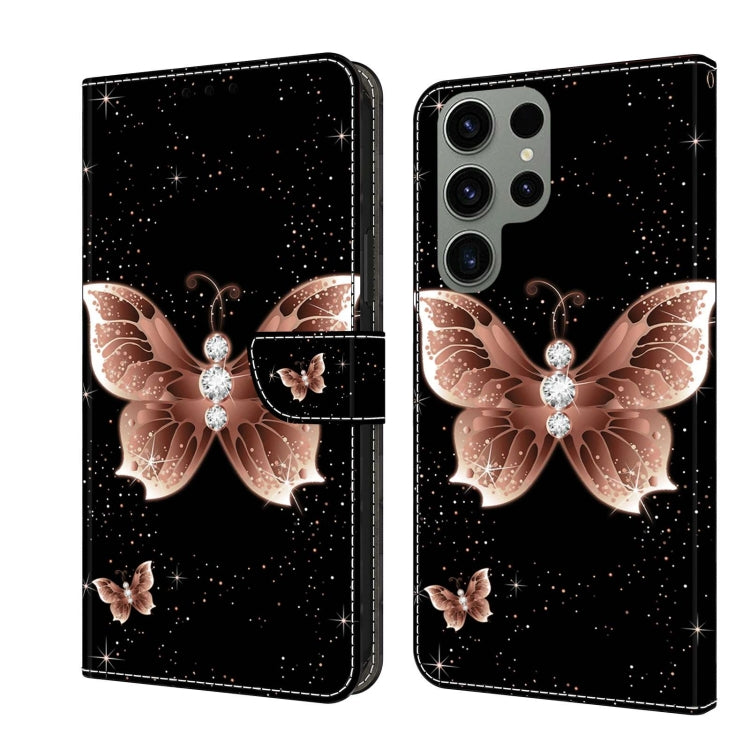 For Samsung Galaxy S23 Ultra Crystal 3D Shockproof Protective Leather Phone Case(Pink Diamond Butterfly) - free shipping - PMC TechLife - Order now!