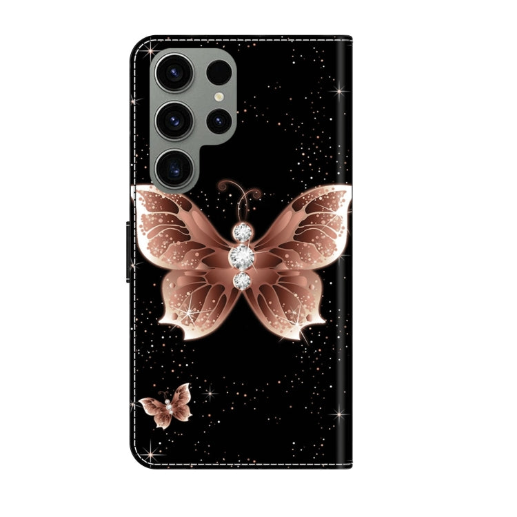 For Samsung Galaxy S23 Ultra Crystal 3D Shockproof Protective Leather Phone Case(Pink Diamond Butterfly) - free shipping - PMC TechLife - Order now!