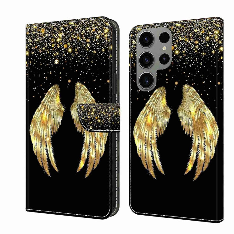 For Samsung Galaxy S23 Ultra Crystal 3D Shockproof Protective Leather Phone Case(Golden Wings) - free shipping - PMC TechLife - Order now!