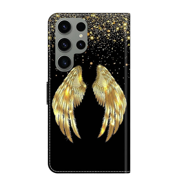 For Samsung Galaxy S23 Ultra Crystal 3D Shockproof Protective Leather Phone Case(Golden Wings) - free shipping - PMC TechLife - Order now!