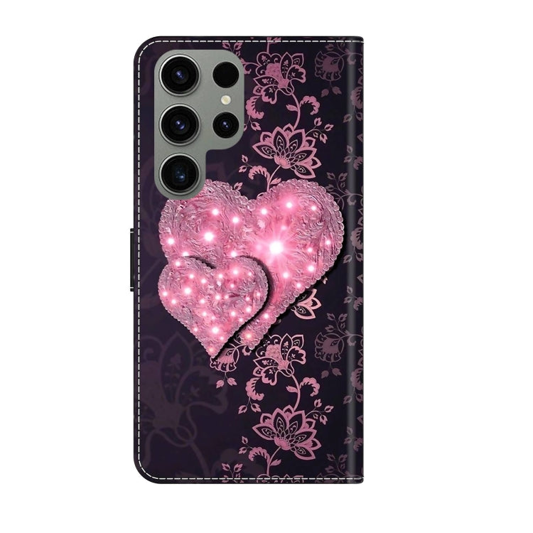For Samsung Galaxy S23 Ultra Crystal 3D Shockproof Protective Leather Phone Case(Lace Love) - free shipping - PMC TechLife - Order now!