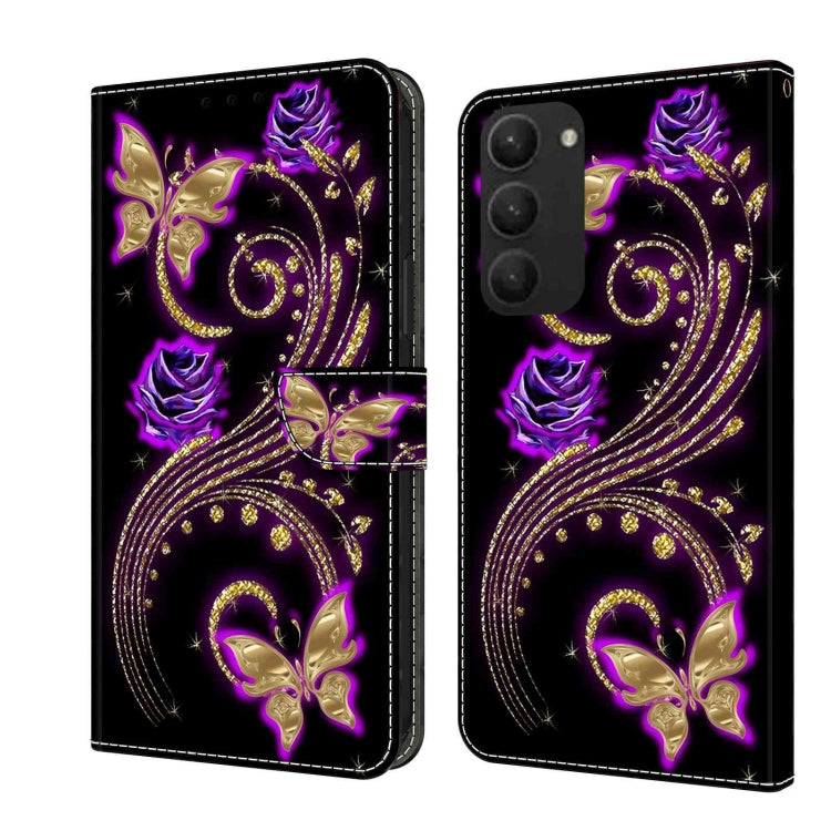 For Samsung Galaxy S23+ Crystal 3D Shockproof Protective Leather Phone Case(Purple Flower Butterfly) - free shipping - PMC TechLife - Order now!