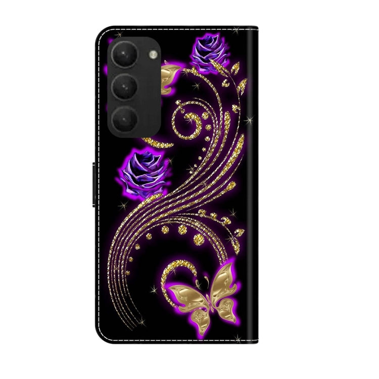 For Samsung Galaxy S23+ Crystal 3D Shockproof Protective Leather Phone Case(Purple Flower Butterfly) - free shipping - PMC TechLife - Order now!