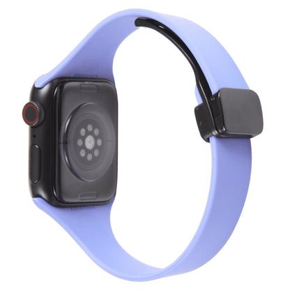 For Apple Watch Ultra 49mm Magnetic Buckle Slim Silicone Watch Band(Light Purple) - Watch Bands by PMC Jewellery | Online Shopping South Africa | PMC Jewellery