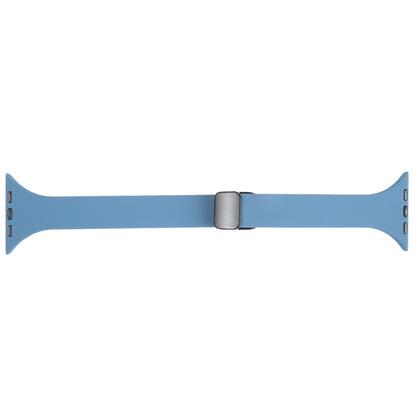 For Apple Watch Ultra 49mm Magnetic Buckle Slim Silicone Watch Band(Blue) - Watch Bands by PMC Jewellery | Online Shopping South Africa | PMC Jewellery