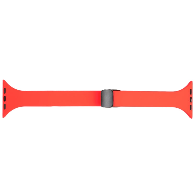 For Apple Watch 8 41mm Magnetic Buckle Slim Silicone Watch Band(Red) - Watch Bands by PMC Jewellery | Online Shopping South Africa | PMC Jewellery