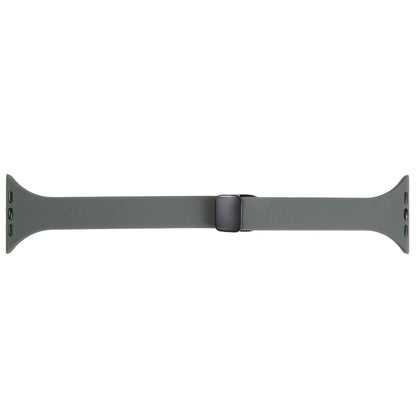 For Apple Watch SE 2022 40mm Magnetic Buckle Slim Silicone Watch Band(Army Green) - Watch Bands by PMC Jewellery | Online Shopping South Africa | PMC Jewellery