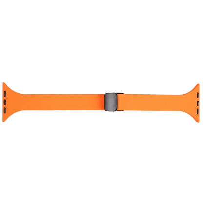 For Apple Watch 7 41mm Magnetic Buckle Slim Silicone Watch Band(Orange) - Watch Bands by PMC Jewellery | Online Shopping South Africa | PMC Jewellery