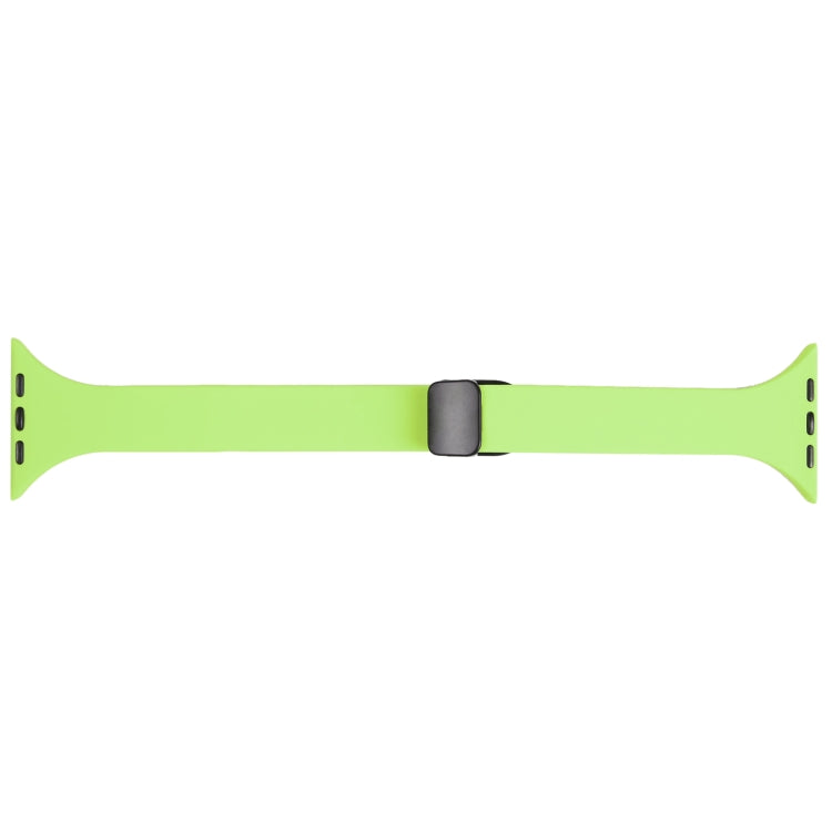 For Apple Watch 7 41mm Magnetic Buckle Slim Silicone Watch Band(Green) - Watch Bands by PMC Jewellery | Online Shopping South Africa | PMC Jewellery