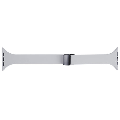 For Apple Watch 7 45mm Magnetic Buckle Slim Silicone Watch Band(Light Grey) - Watch Bands by PMC Jewellery | Online Shopping South Africa | PMC Jewellery