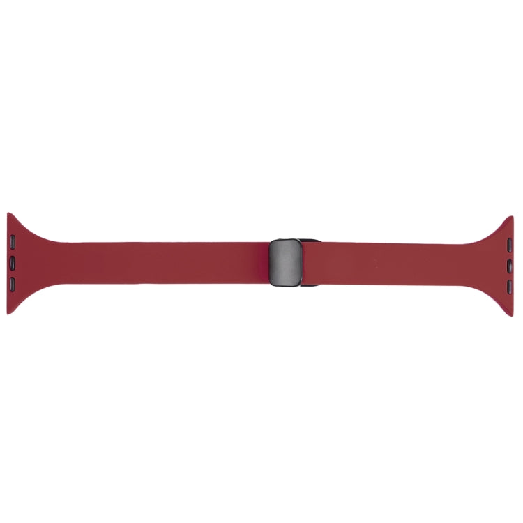 For Apple Watch SE 40mm Magnetic Buckle Slim Silicone Watch Band(Wine Red) - Watch Bands by PMC Jewellery | Online Shopping South Africa | PMC Jewellery