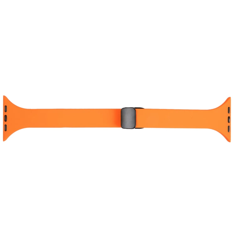 For Apple Watch SE 44mm Magnetic Buckle Slim Silicone Watch Band(Orange) - Watch Bands by PMC Jewellery | Online Shopping South Africa | PMC Jewellery